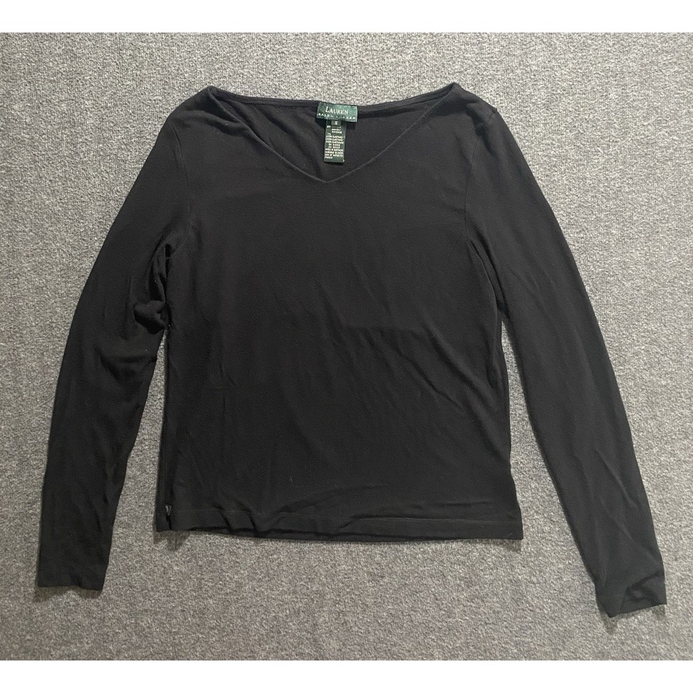 Ralph Lauren Green Label Petite( Rayon/ Elastane) Black Top Size S